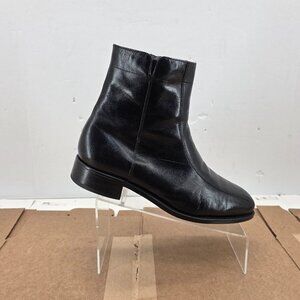 Vtg Florsheim Black Leather Side Zip Beatle Mod Dress Boots Men  11 EEE